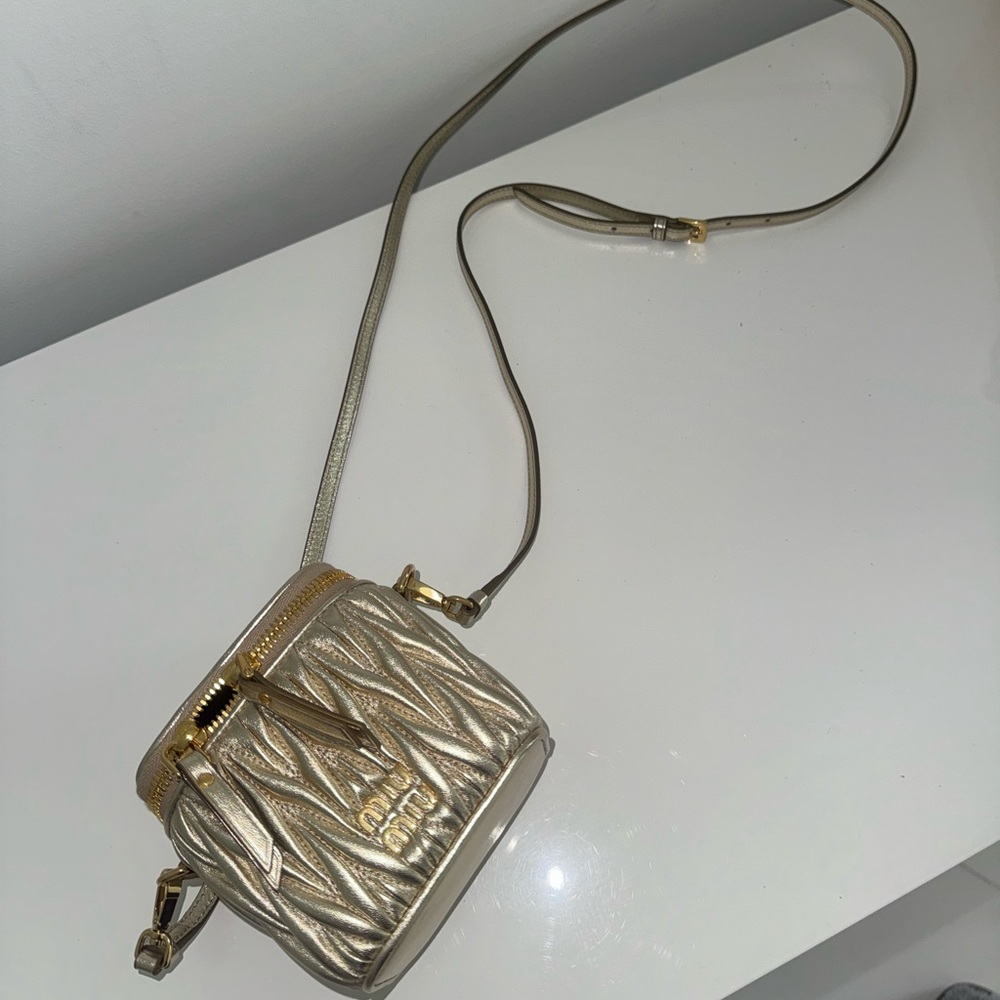 New Miu Miu Metallic Gold Mini Bag - Picture 4 of 14